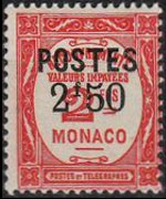 Monaco 1937 - set Postage due stamps overprinted: 2,50 fr su 2 fr
