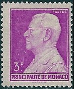 Monaco 1946 - set Prince Louis II: 3 fr