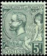 Monaco 1891 - set Prince Albert I: 5 fr