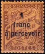 Monaco 1904 - set Numeral: 1 fr su 50 c