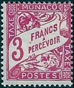 Monaco 1904 - set Numeral: 3 fr