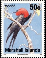 Isole Marshall 1990 - serie Uccelli: 50 c