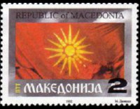 Macedonia 1994 - serie Bandiera - soprastampati: 2 d su 40 d