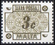 Malta 1973 - serie Cifra: 3 c