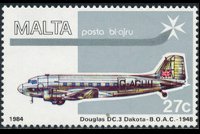 Malta 1984 - serie Aerei: 27 c