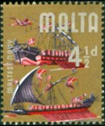 Malta 1965 - serie Storia di Malta: 4½ p