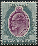 Malta 1903 - serie Re Edoardo VII: 2 p