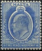 Malta 1903 - set King Edward VII: 2½ p