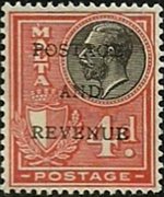 Malta 1928 - set King George V and various subjects - overprinted: 4 p
