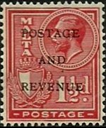Malta 1928 - set King George V and various subjects - overprinted: 1½ p