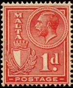Malta 1926 - serie Re Giorgio V e soggetti vari: 1 p