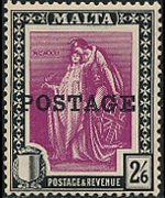 Malta 1926 - set Allegories: 2'6 sh