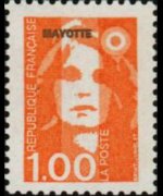 Mayotte 1997 - set Marianne by Briat: 1 fr