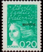 Mayotte 1997 - set Marianne by Luquet: 0,20 fr