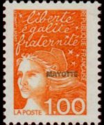 Mayotte 1997 - set Marianne by Luquet: 1 fr