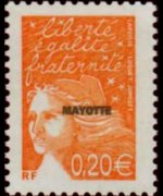 Mayotte 2002 - set Marianne by Luquet: 0,20 €