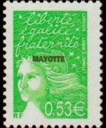 Mayotte 2002 - serie Marianna di Luquet: 0,53 €