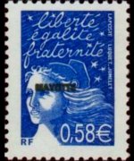 Mayotte 2002 - serie Marianna di Luquet: 0,58 €