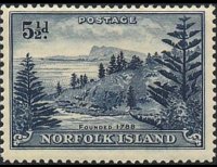 Norfolk Island 1947 - set Ball Bay: 5½ p