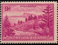 Norfolk Island 1947 - set Ball Bay: 9 p