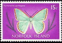 Norfolk Island 1976 - set Butterflies: 15 c