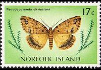 Norfolk Island 1976 - set Butterflies: 17 c