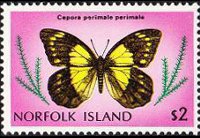 Norfolk 1976 - serie Farfalle: 2 $