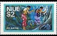 Niue 1977 - serie Attività locali e welfare - soprastampati: 85 c su 2 $