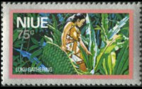 Niue 1978 - serie Attività locali - sfondo argento: 75 c