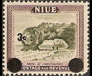 Niue 1967 - serie Scene locali - soprastampati: 3 c su 4 p