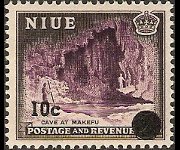 Niue 1967 - serie Scene locali - soprastampati: 10 c su 1 sh