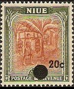 Niue 1967 - serie Scene locali - soprastampati: 20 c su 2 sh