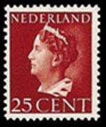 Olanda 1940 - serie Regina Guglielmina: 25 c