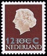 Netherlands 1953 - set Queen Juliana: 12 c su 10 c