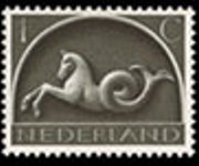 Netherlands 1943 - set Germanic symbols and naval heroes: 1 c