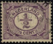 Olanda 1899 - serie Cifra in un ovale: ½ c