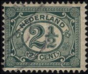 Olanda 1899 - serie Cifra in un ovale: 2½ c