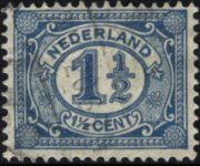 Olanda 1899 - serie Cifra in un ovale: 1½ c