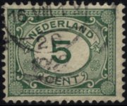 Olanda 1899 - serie Cifra in un ovale: 5 c