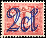 Olanda 1899 - serie Cifra in un ovale: 2 c su 1 c
