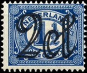 Olanda 1899 - serie Cifra in un ovale: 2 c su 1½ c