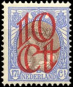 Olanda 1899 - serie Regina Guglielmina: 10 c su 17½ c