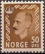 Norvegia 1950 - serie Re Haakon VII: 50 ø