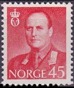 Norvegia 1958 - serie Re Olaf V: 45 ø