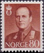 Norvegia 1958 - serie Re Olaf V: 80 ø