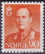 Norvegia 1958 - serie Re Olaf V: 90 ø