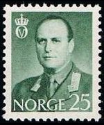 Norvegia 1958 - serie Re Olaf V: 25 ø