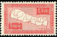 Nepal 1954 - serie Cartina del Nepal: 6 p
