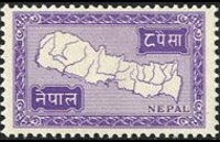 Nepal 1954 - set Map of Nepal: 8 p