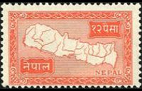 Nepal 1954 - serie Cartina del Nepal: 12 p